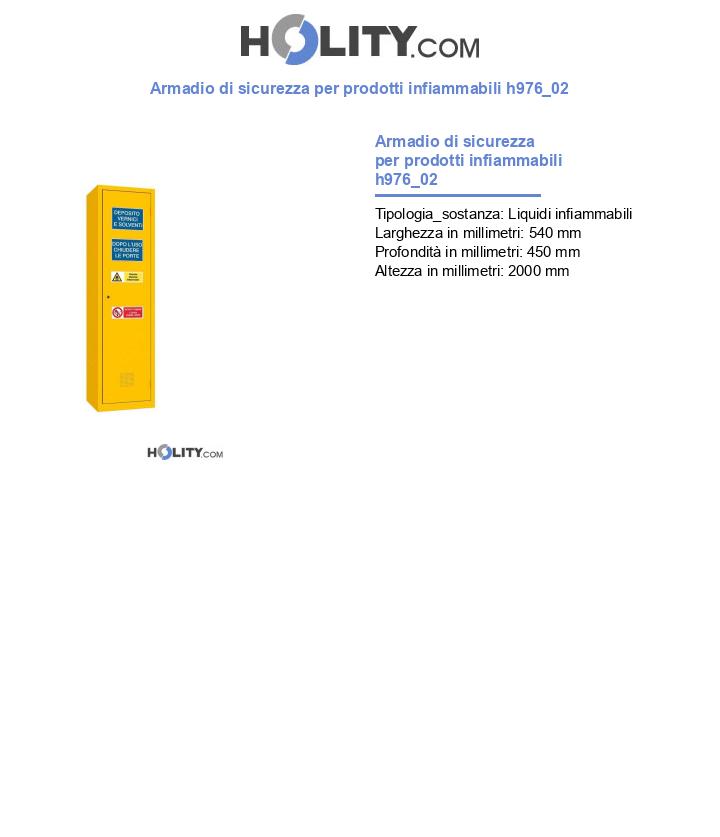 Armadio di sicurezza per prodotti infiammabili h976_02