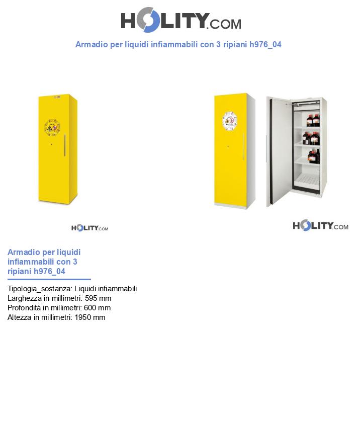 Armadio per liquidi infiammabili con 3 ripiani h976_04