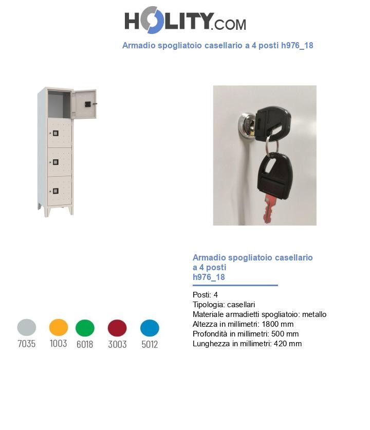 Armadio spogliatoio casellario a 4 posti h976_18