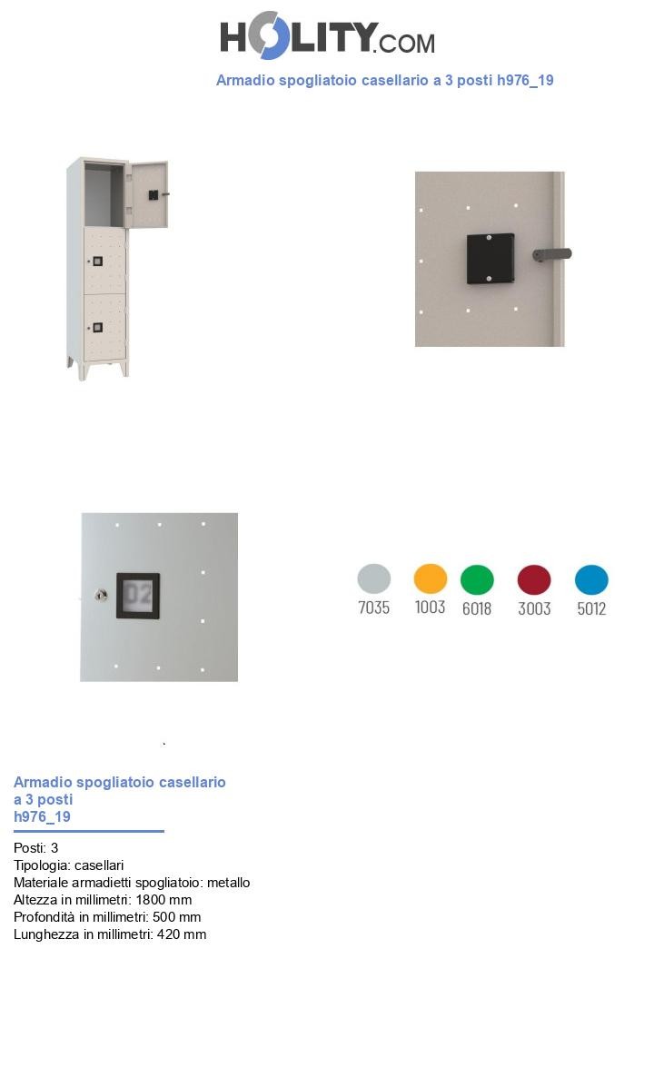 Armadio spogliatoio casellario a 3 posti h976_19