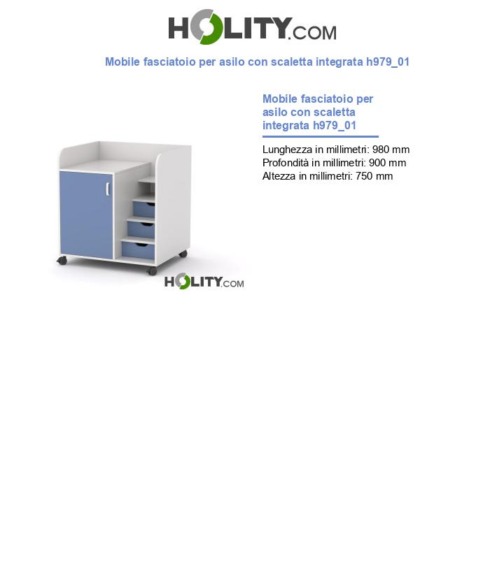 Mobile fasciatoio per asilo con scaletta integrata h979_01