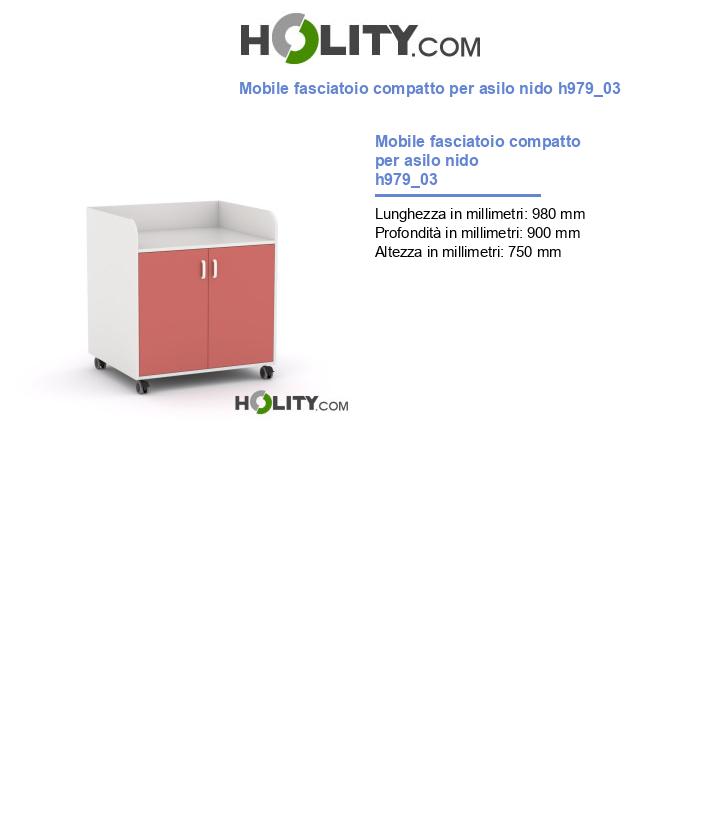 Mobile fasciatoio compatto per asilo nido h979_03
