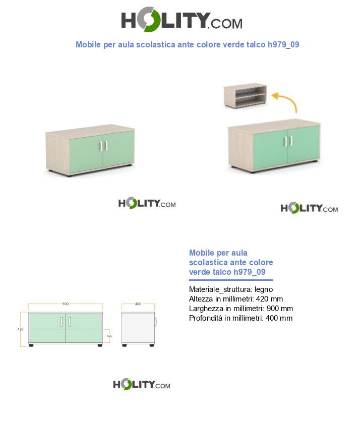 Mobile per aula scolastica ante colore verde talco h979_09