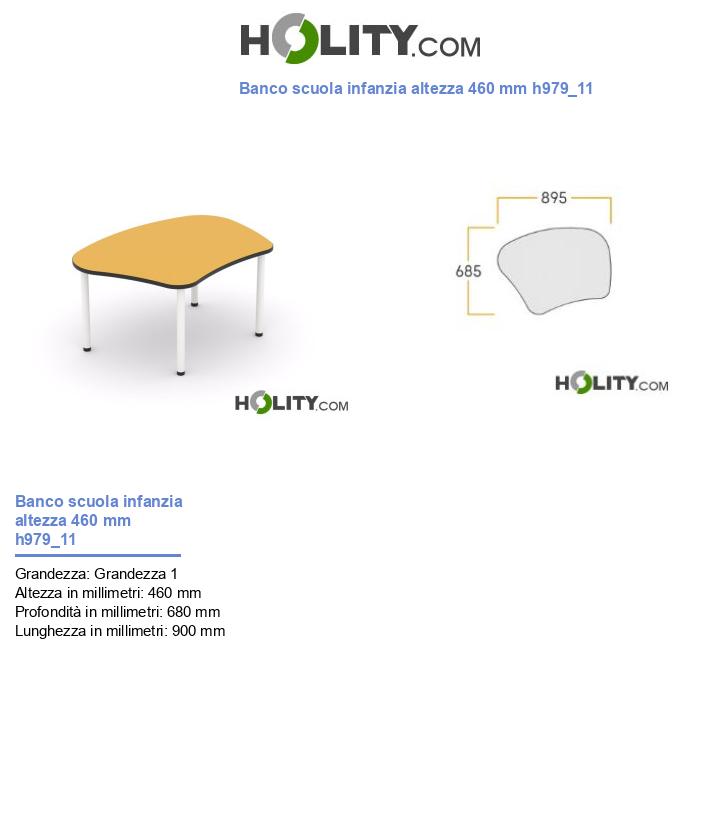 Banco scuola infanzia altezza 460 mm h979_11