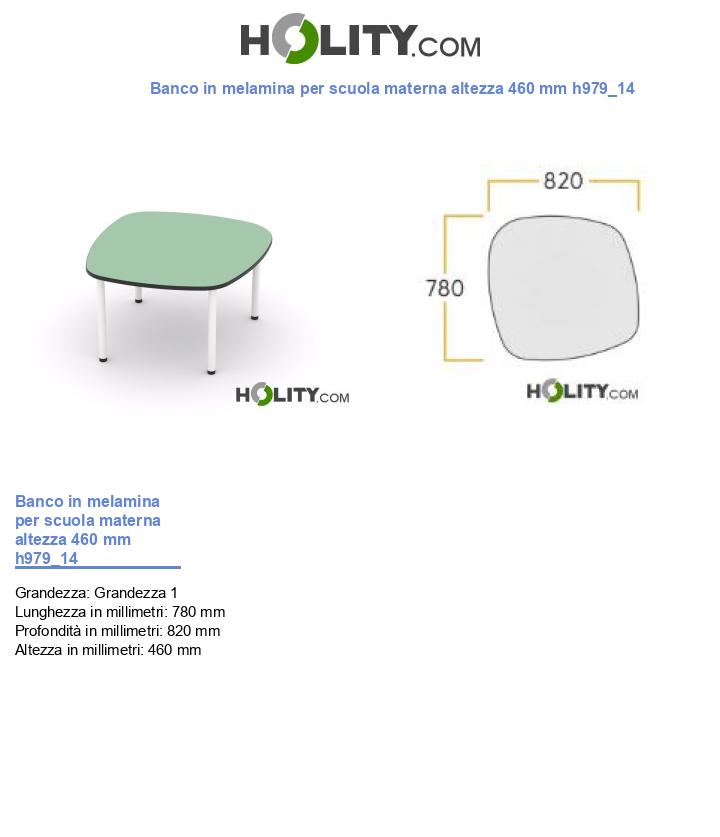 Banco in melamina per scuola materna altezza 460 mm h979_14