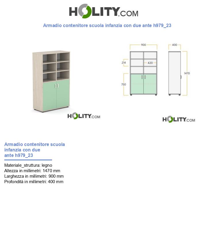 Armadio contenitore scuola infanzia con due ante h979_23