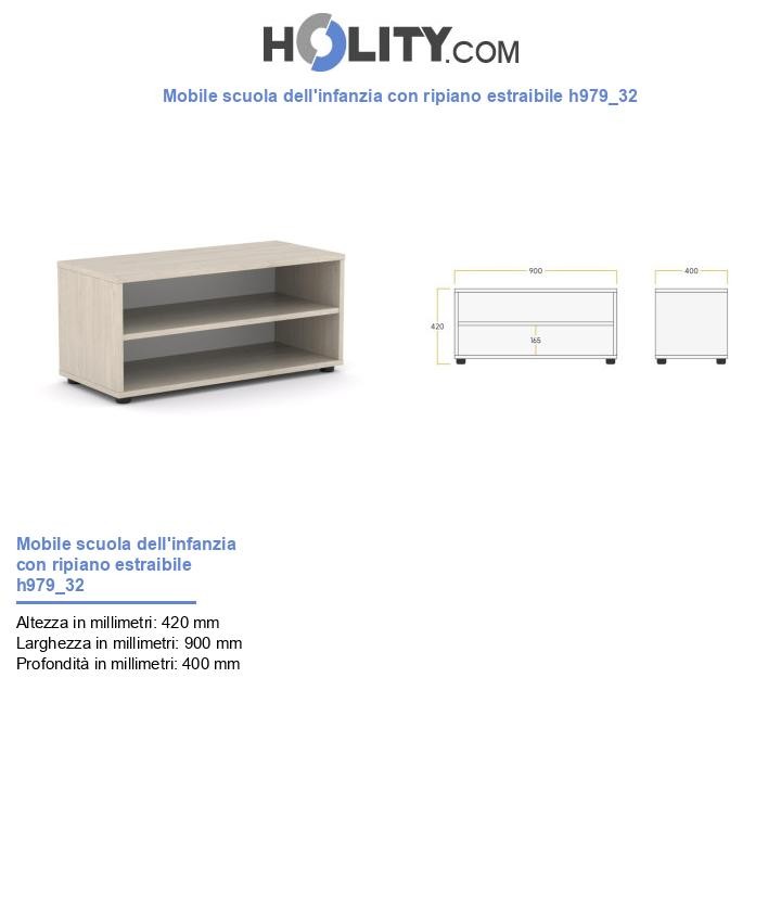 Mobile scuola dell'infanzia con ripiano estraibile h979_32