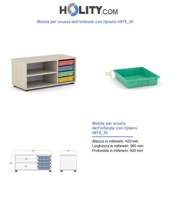 Mobile per scuola dell'infanzia con ripiano h979_35
