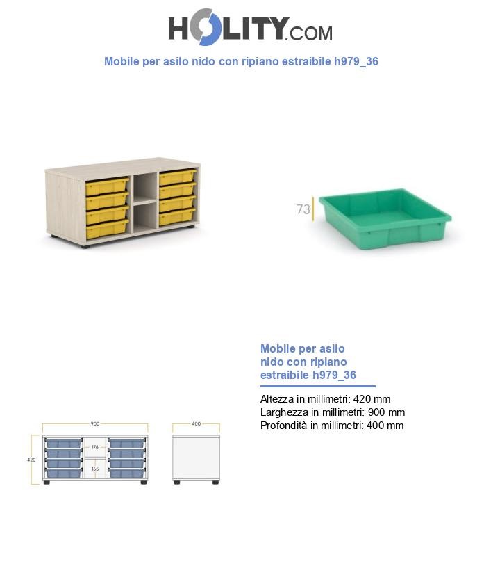 Mobile per asilo nido con ripiano estraibile h979_36