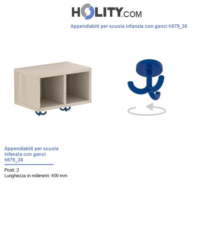 Appendiabiti per scuola infanzia con ganci h979_38