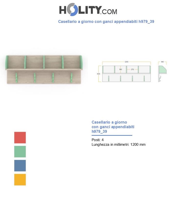 Casellario a giorno con ganci appendiabiti h979_39