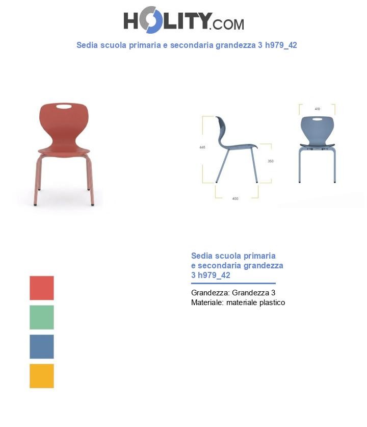 Sedia scuola primaria e secondaria grandezza 3 h979_42
