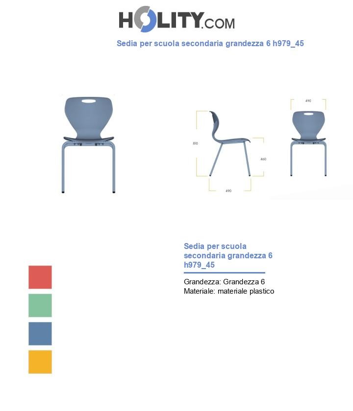 Sedia per scuola secondaria grandezza 6 h979_45