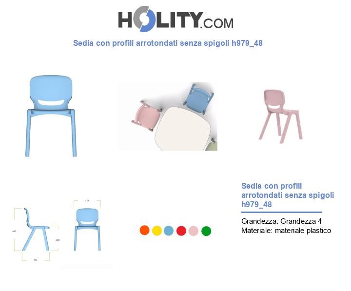 Sedia con profili arrotondati senza spigoli h979_48