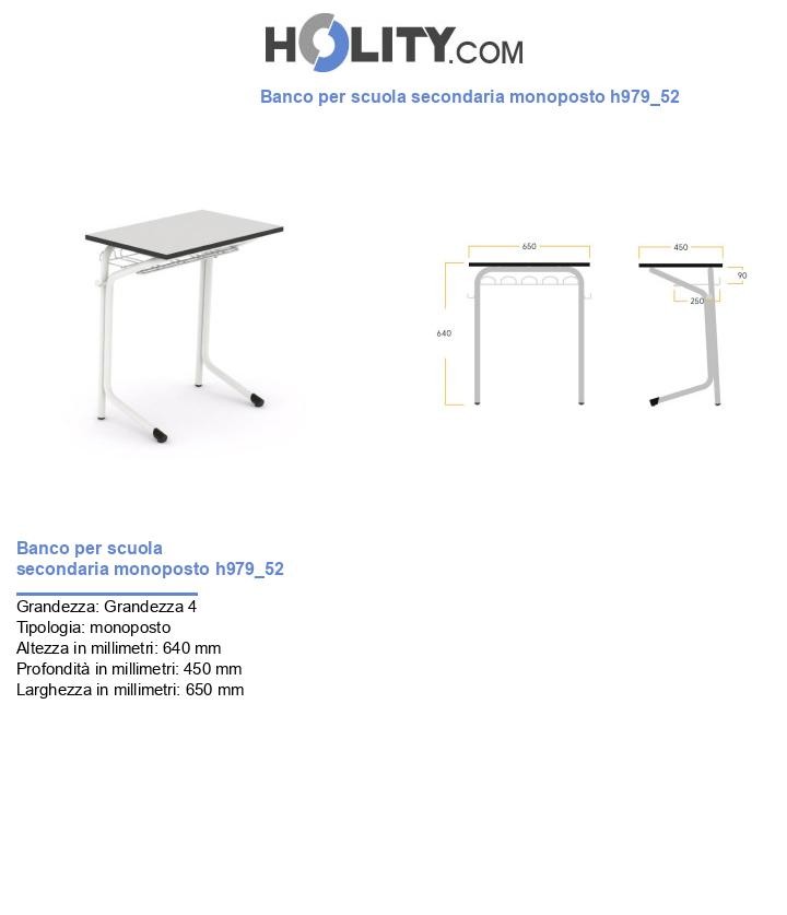 Banco per scuola secondaria monoposto h979_52
