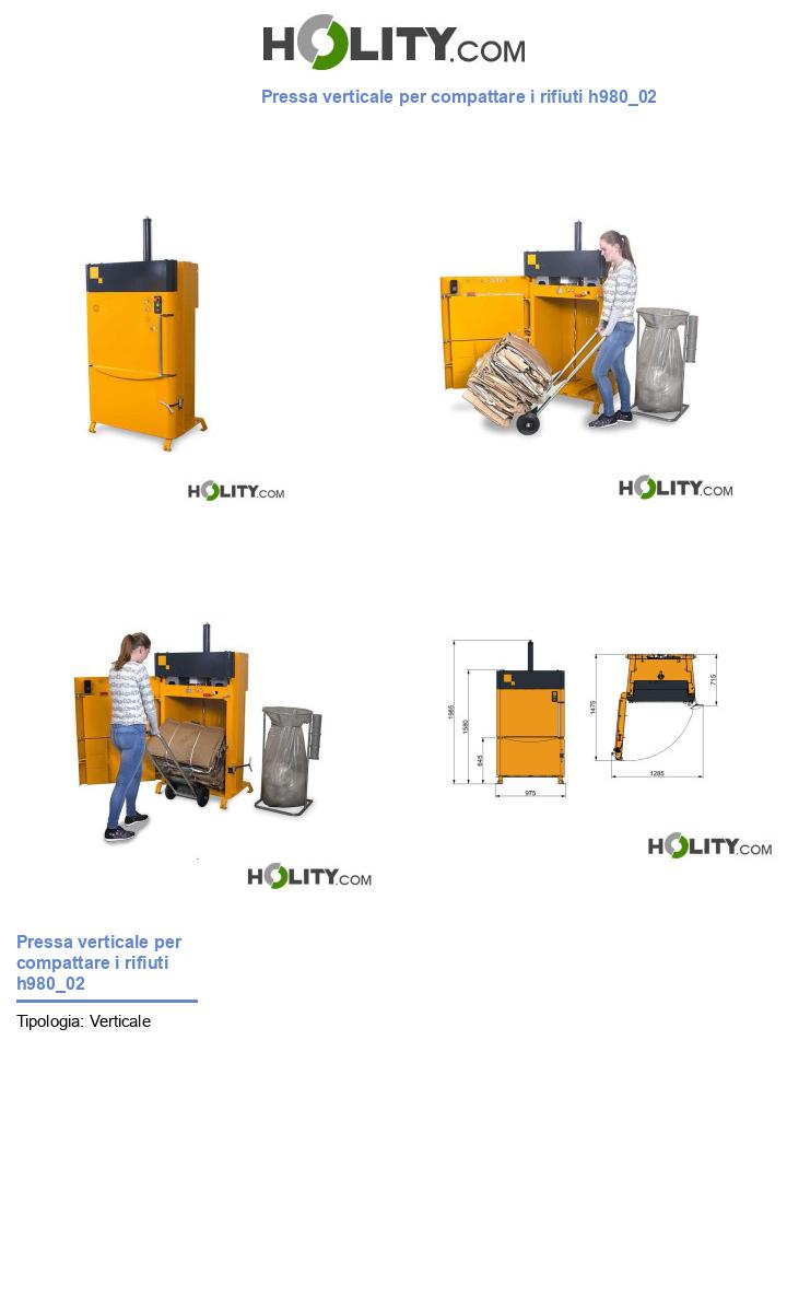 Pressa verticale per compattare i rifiuti h980_02