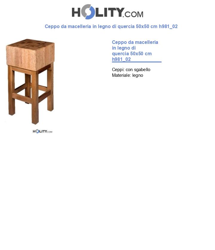 Ceppo da macelleria in legno di quercia 50x50 cm h981_02