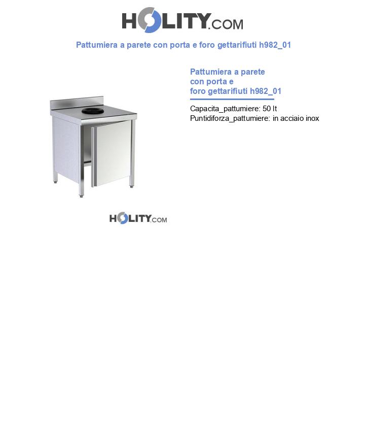 Pattumiera a parete con porta e foro gettarifiuti h982_01