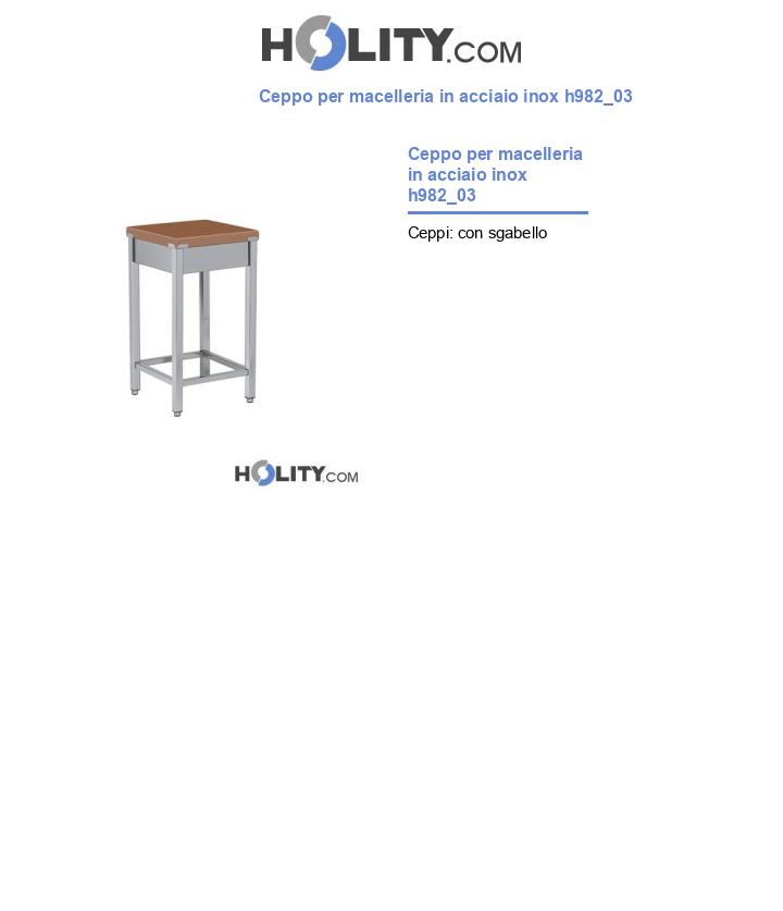 Ceppo per macelleria in acciaio inox h982_03