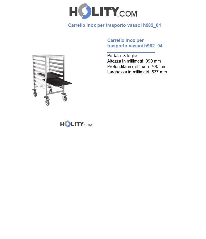 Carrello inox per trasporto vassoi h982_04