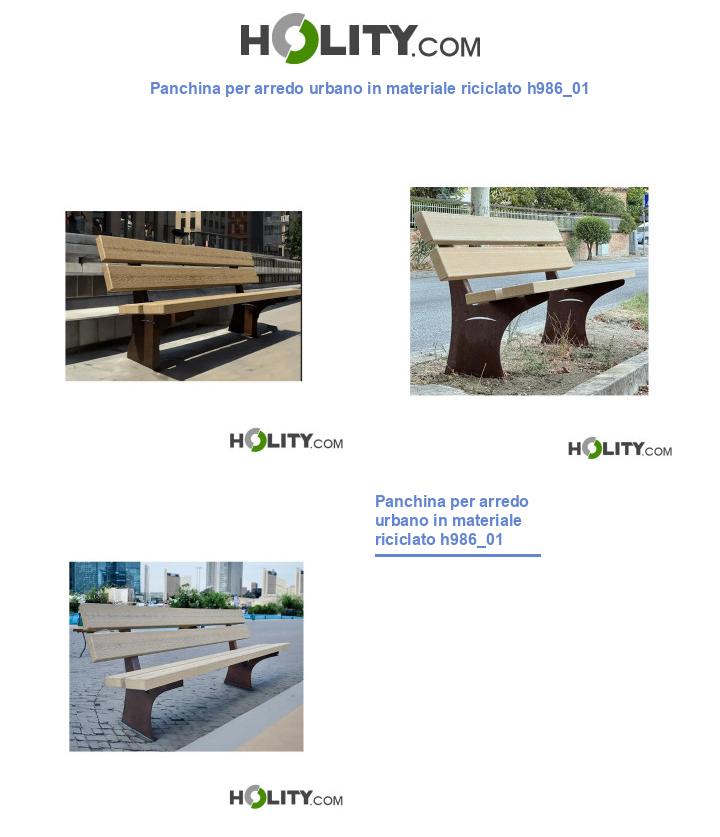 Panchina per arredo urbano in materiale riciclato h986_01
