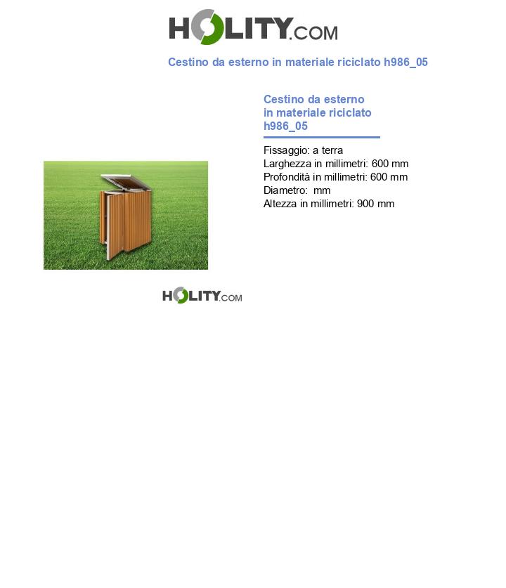 Cestino da esterno in materiale riciclato h986_05