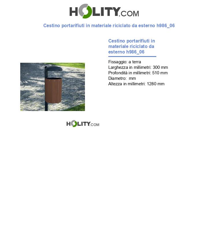 Cestino portarifiuti in materiale riciclato da esterno h986_06