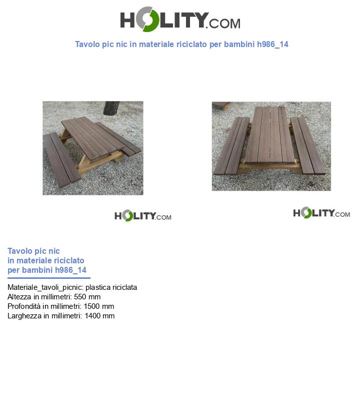 Tavolo pic nic in materiale riciclato per bambini h986_14