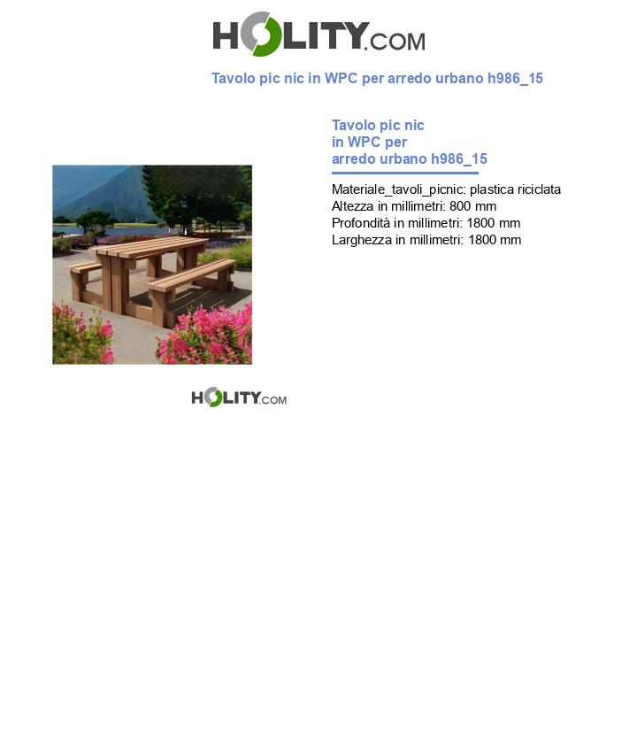 Tavolo pic nic in WPC per arredo urbano h986_15