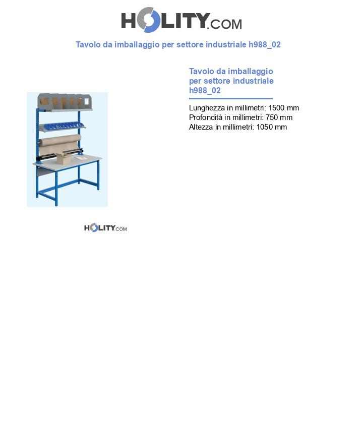 Tavolo da imballaggio per settore industriale h988_02