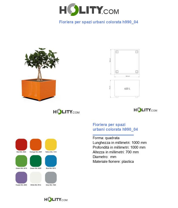 Fioriera per spazi urbani colorata h990_04