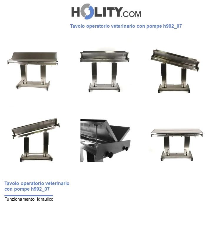 Tavolo operatorio veterinario con pompe h992_07