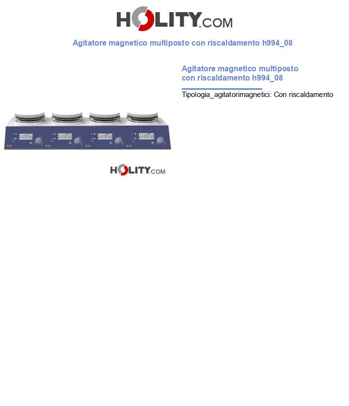 Agitatore magnetico multiposto con riscaldamento h994_08