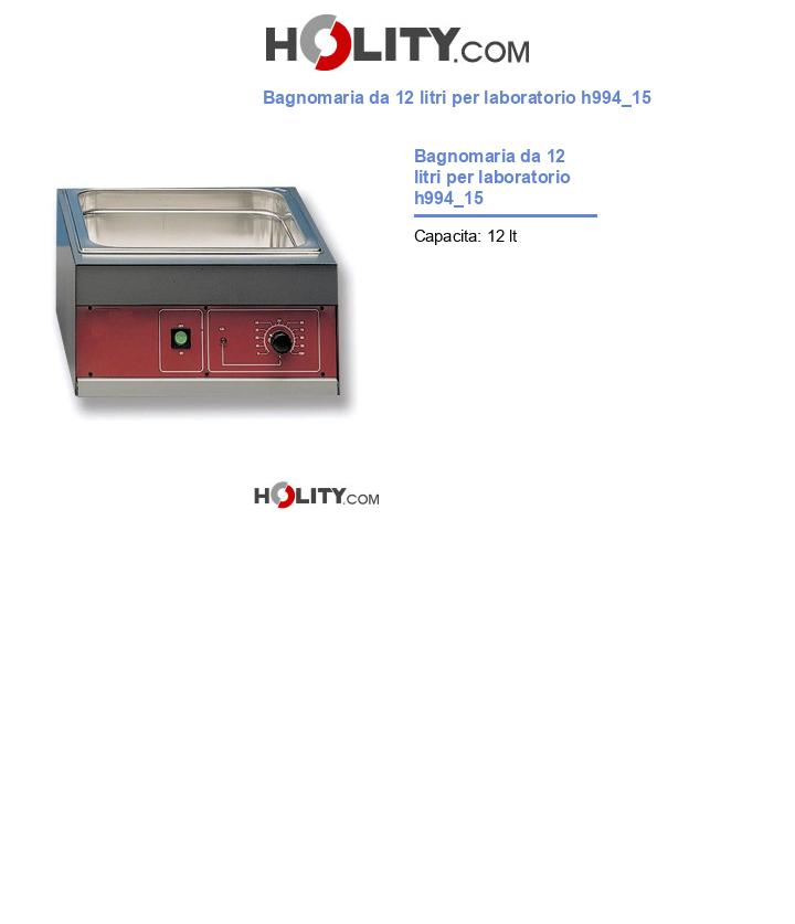 Bagnomaria da 12 litri per laboratorio h994_15