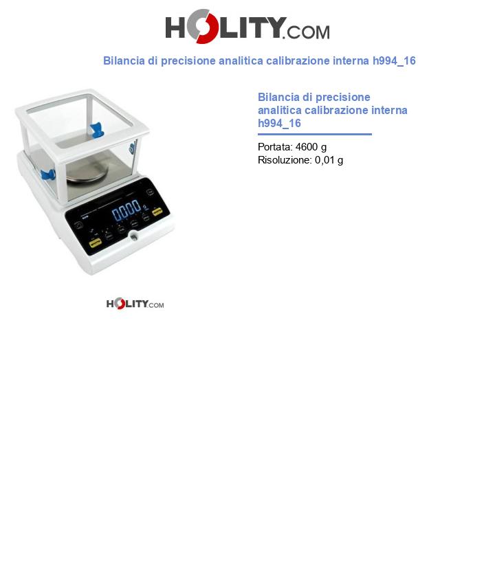 Bilancia di precisione analitica calibrazione interna h994_16