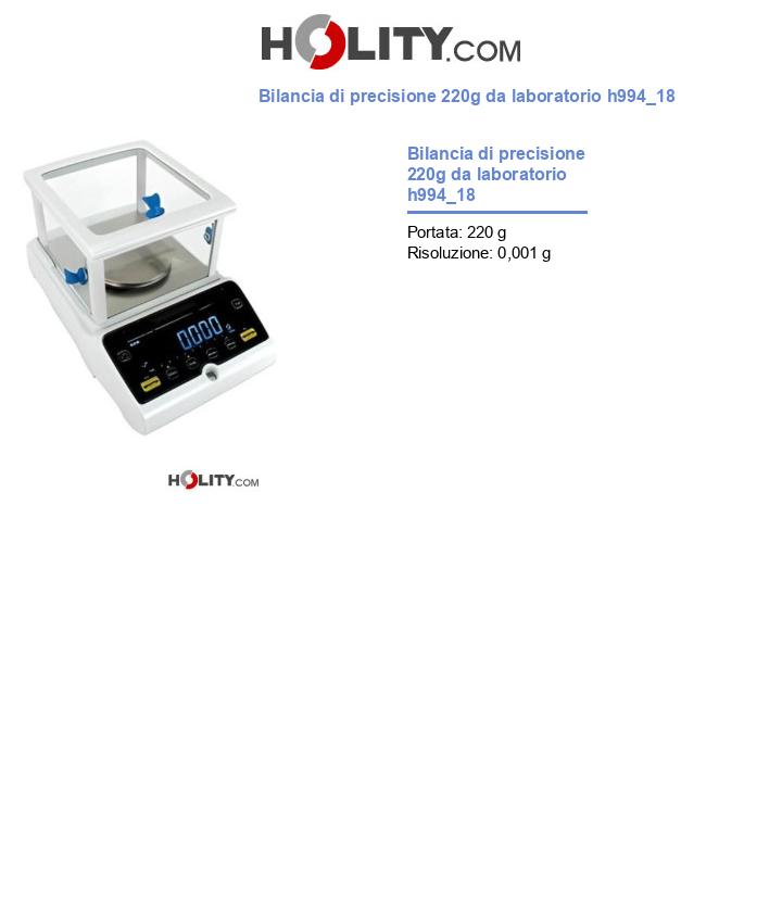Bilancia di precisione 220g da laboratorio h994_18