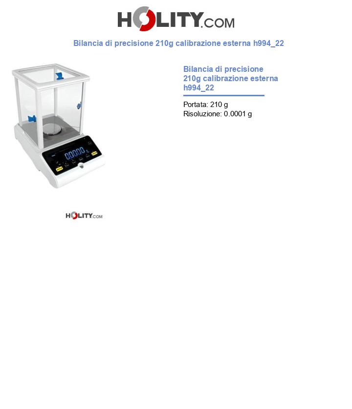 Bilancia di precisione 210g calibrazione esterna h994_22