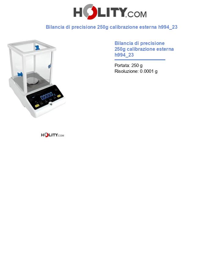 Bilancia di precisione 250g calibrazione esterna h994_23