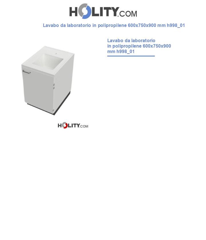 Lavabo da laboratorio in polipropilene 600x750x900 mm h998_01