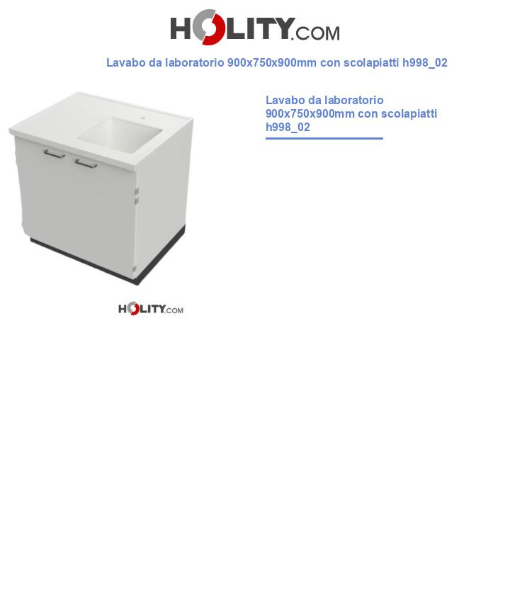 Lavabo da laboratorio 900x750x900mm con scolapiatti h998_02