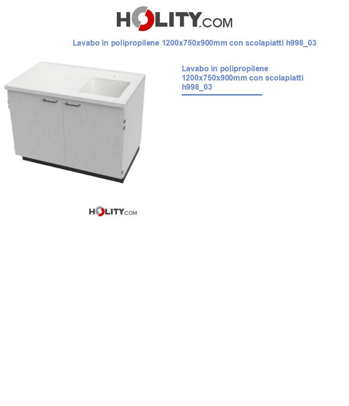 Lavabo in polipropilene 1200x750x900mm con scolapiatti h998_03