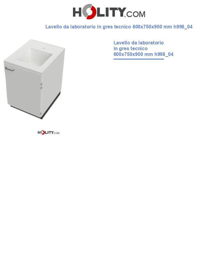 Lavello da laboratorio in gres tecnico 600x750x900 mm h998_04