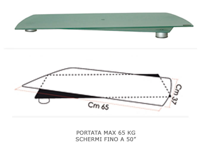 Supporto Tv Girevole In Cristallo Temperato H12506